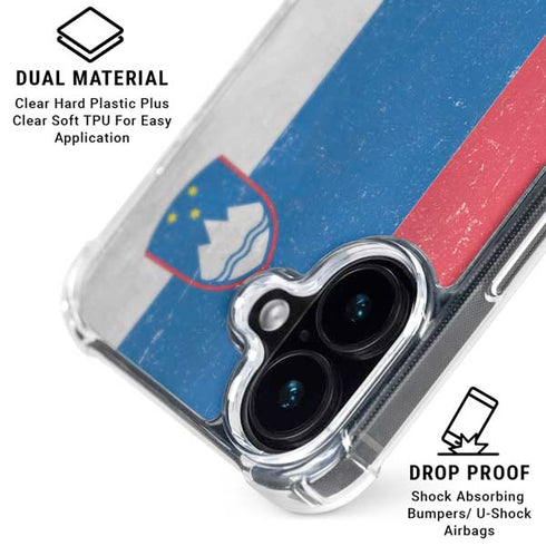 Slovenia Flag Distressed iPhone 16 MagSafe Case